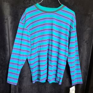 NWT Vintage Purple & Blue Jantzen Striped Long Sleeve
